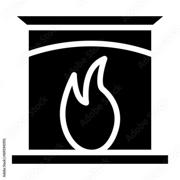 Fototapeta Vector Design Fireplace Icon Style