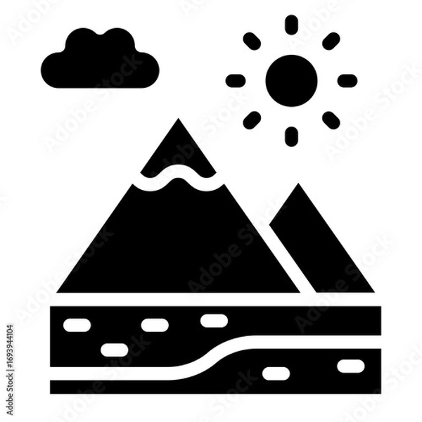 Fototapeta Vector Design Lake Icon Style