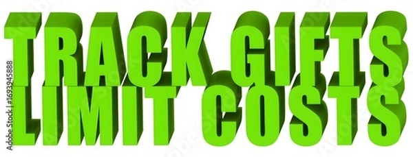 Obraz Track Gifts Limit Costs , 3d text