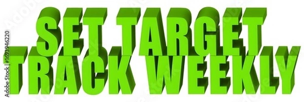 Obraz Set Target Track Weekly , 3d text