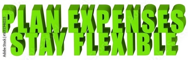 Obraz Plan Expenses Stay Flexible , 3d text