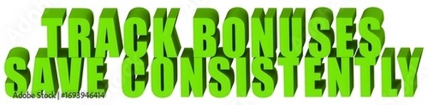 Obraz Track Bonuses Save Consistently , 3d text