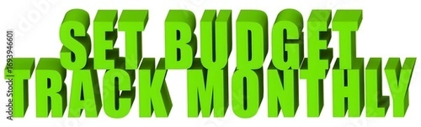 Obraz Set Budget Track Monthly , 3d text