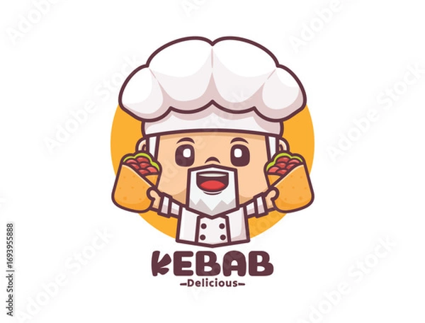 Obraz kebab chef mascot for culinary