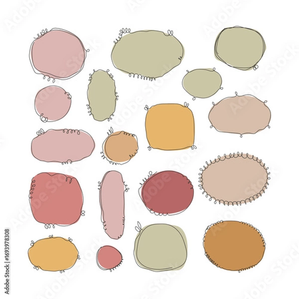 Fototapeta Hand-drawn speech bubble vector set.