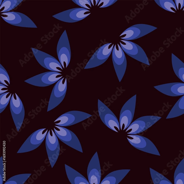 Fototapeta seamless vector small flowers pattern on white background

