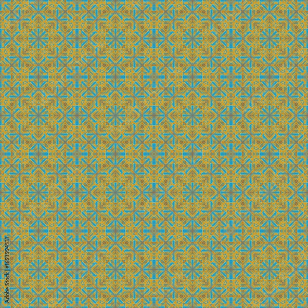Fototapeta Seamless pattern with symmetric geometric ornament. Beautiful pattern for design, printing, batik.