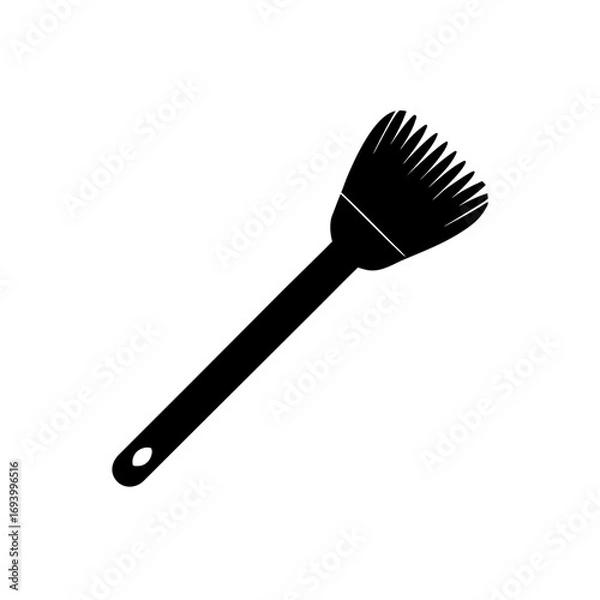 Fototapeta Silhouette of a basting brush on transparent background