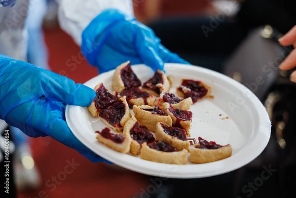 Fototapeta Indulge in a variety of delicious pastry samples being freshly served at this exciting event