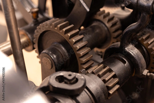 Fototapeta 古い機械の歯車