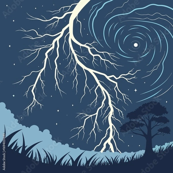 Fototapeta vector illustration of a tree