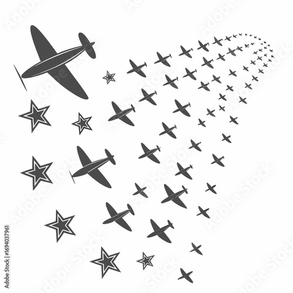 Fototapeta set of airplanes vector