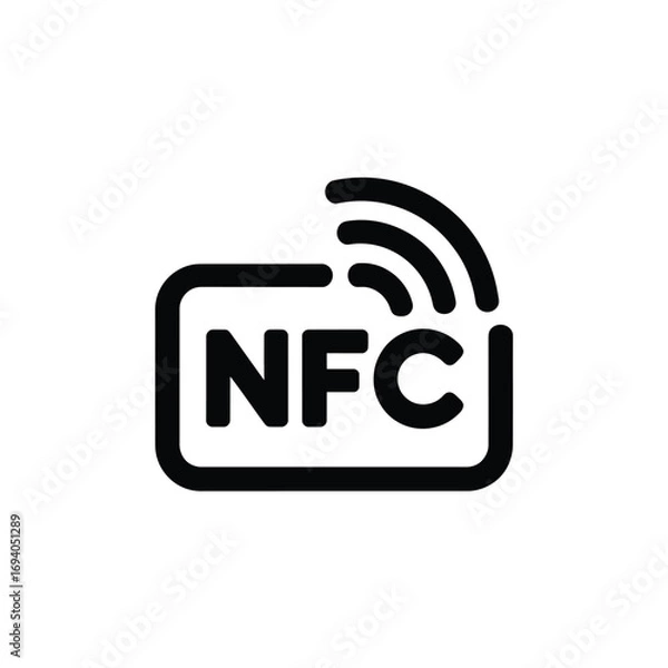 Fototapeta Nfc near field communication technology symbol icon