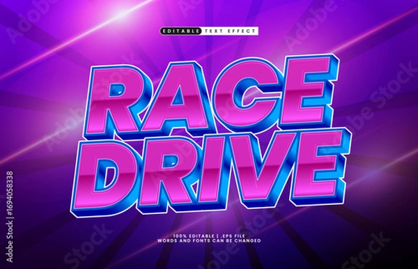 Fototapeta race drive editable text effect