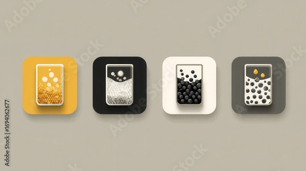 Fototapeta Modern graphic design of abstract shapes creative studio digital artwork minimalist environment aesthetic concept