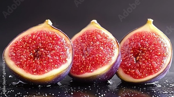 Obraz Fresh Fig Halves on Dark Surface