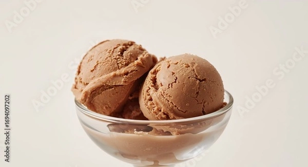 Obraz Two Spheres of Cocoa Delight in a Glass, A Simple Still Life Composed of Rounded Forms.