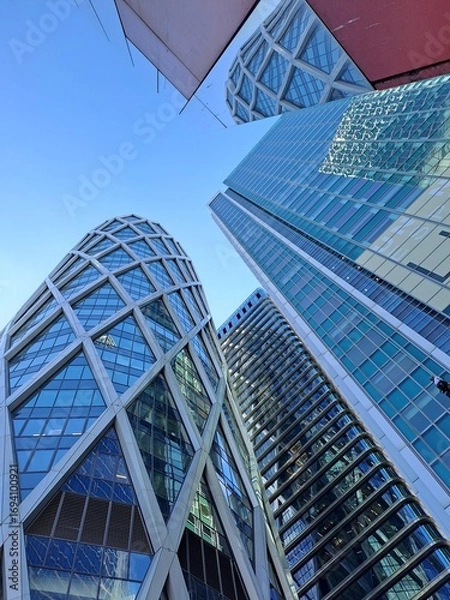 Fototapeta modern office building in hong kong