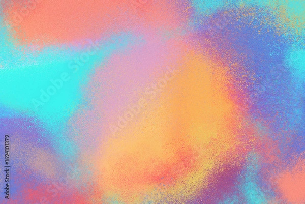 Obraz Abstract colorful gradient texture with soft transitions of orange, pink, blue, and purple. Grainy pastel effect, perfect for posters, digital art, print design, and modern creative projects.