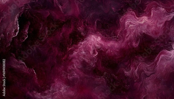 Fototapeta Dark burgundy background with a dark cloud like texture. Abstract illustration 
