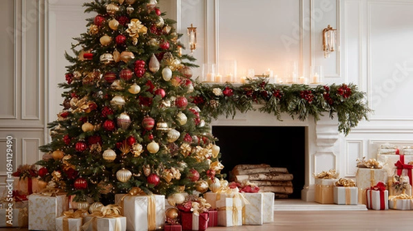 Obraz christmas tree with presents