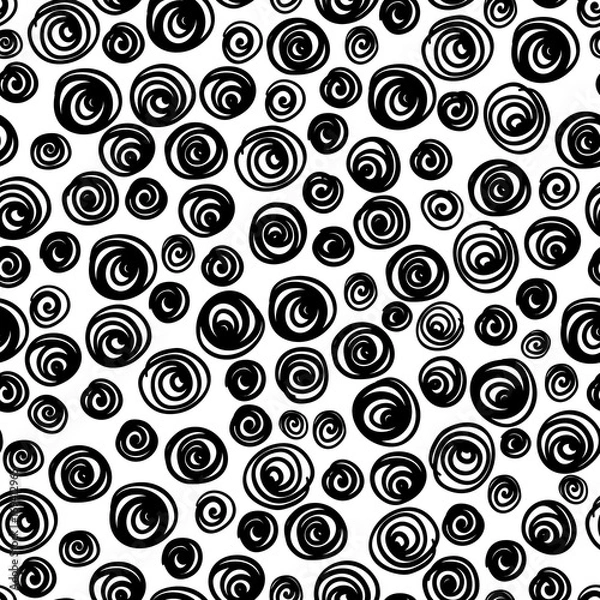 Fototapeta Hand drawn seamless pattern isolated on white.