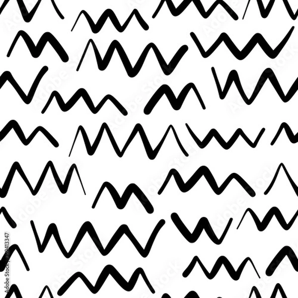 Fototapeta Hand drawn seamless pattern isolated on white background.