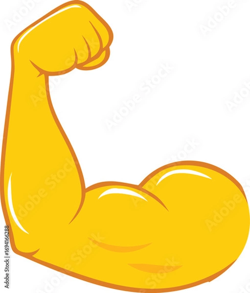 Obraz Biceps vector isolated emoji gesture flat illustration. Biceps 3d isolated.