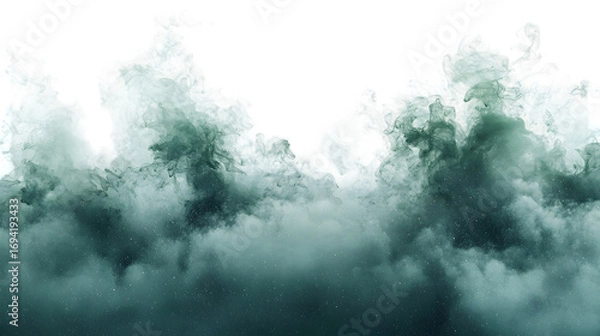 Obraz Fantastic green smoke background. Magic green smoke isolated on a transparent background