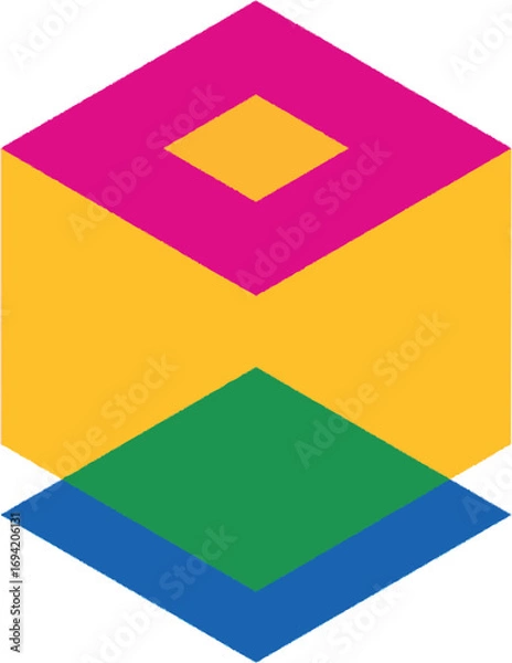 Obraz Multicolored Abstract Logo Art – Geometric Shapes.