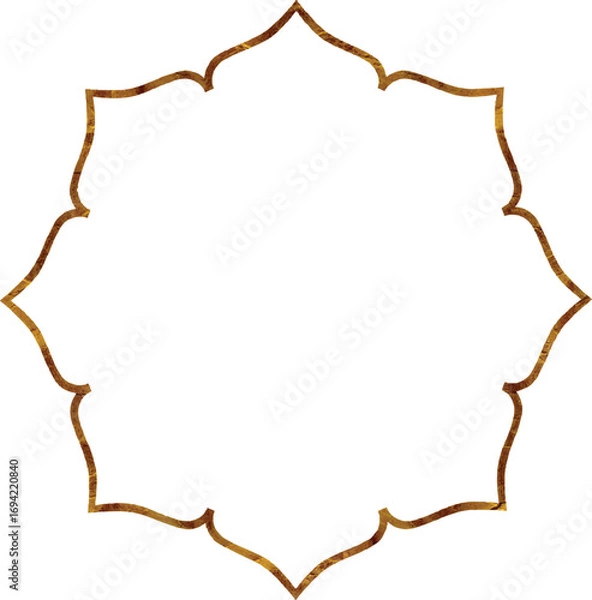 Obraz Symmetrical golden frame vector illustration.
