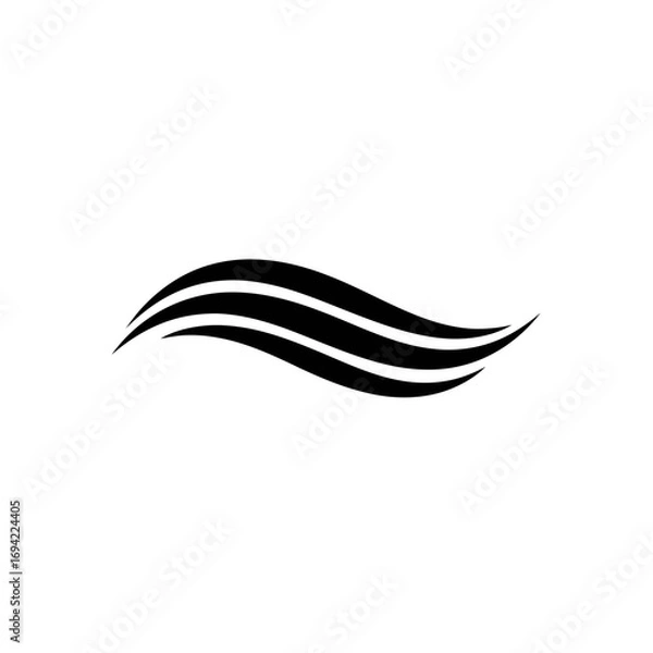 Obraz Double Wave Lines Graphic Design Element.