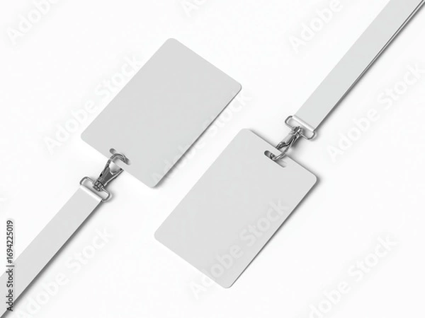 Obraz Id Card 3D Render Isolated White for Mockup 4