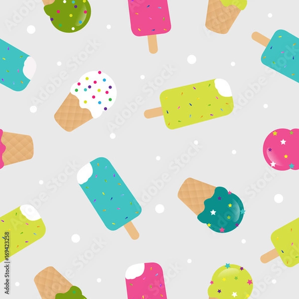 Fototapeta Seamless Pattern Ice Cream