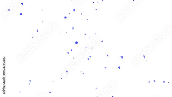 Fototapeta 青いバラの花びらの乱舞：背景透過