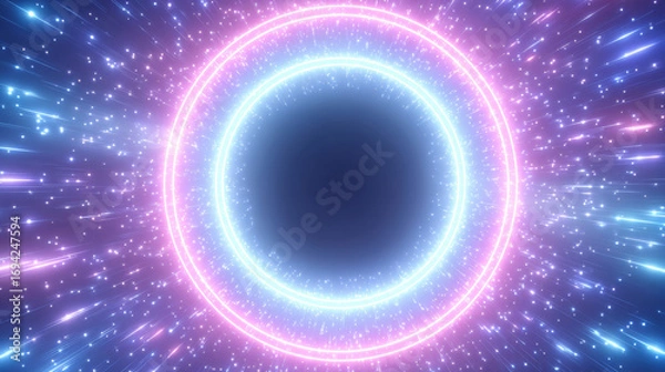 Obraz Glowing circular light background