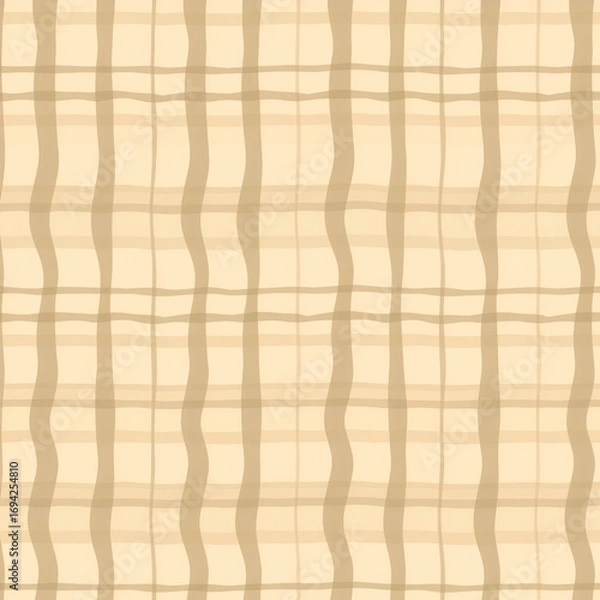 Fototapeta Vector seamless pattern. Abstract striped texture with layered effect. Creative background with beige stripes. Decorative design with wavy stains. Can be used as swatch for illustrator.