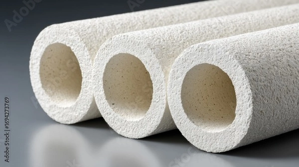 Obraz Three ceramic filter tubes close up