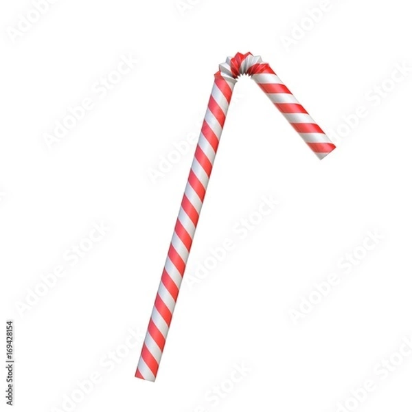 Fototapeta Drinking straw isolated on white 3d rendering