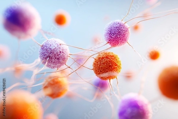 Fototapeta Microscopic View of Pancreatic Beta Cells' Structure and Activity