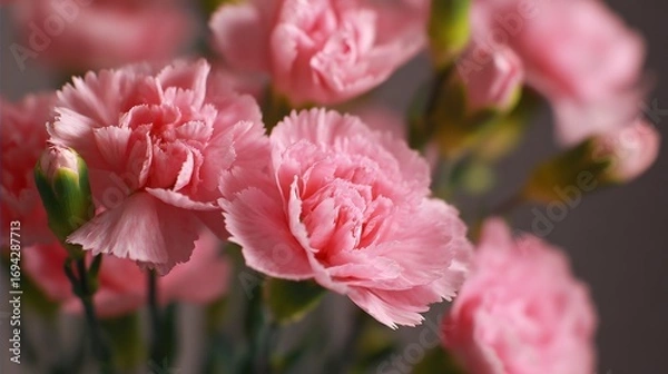 Obraz Pink carnations close up
