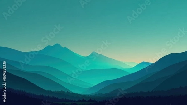 Obraz Tranquil mountain range landscape