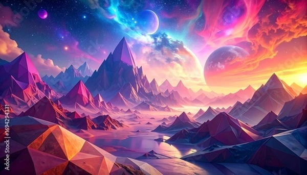 Obraz Colorful, geometric landscape