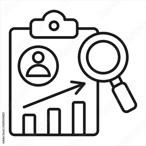 Obraz Performance Review Outline Icon Vector Illustration