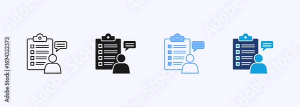 Obraz Employee Evaluation Icon Collection Set Multiple Style