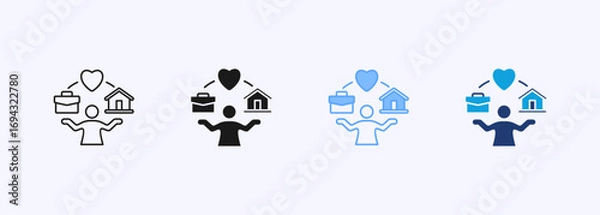 Obraz Work Life Balance Icon Collection Set Multiple Style
