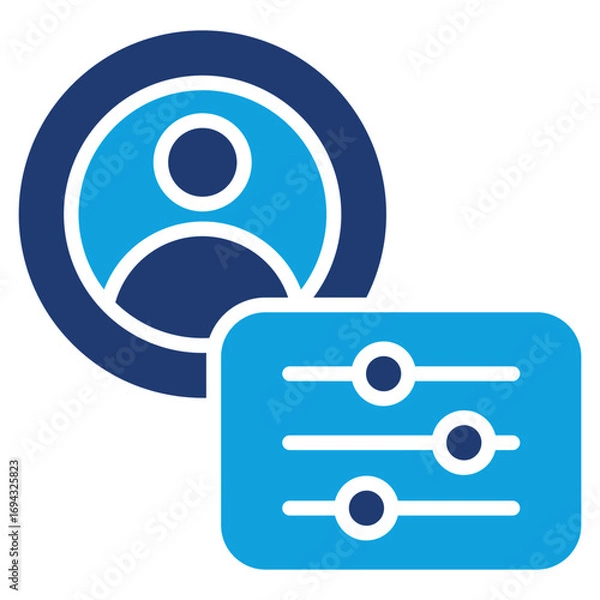 Obraz Personalization Flat Blue Icon