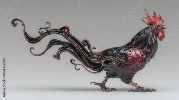 Fototapeta Intricate Rooster Sculpture: A Masterpiece of Artistic Craftsmanship