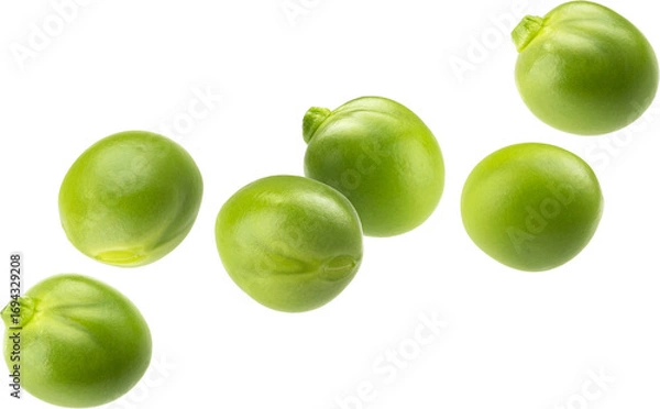 Obraz Green peas isolated on white background with clipping path, full depth of field