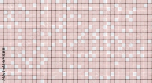 Fototapeta Pastel Pink and White Square Tile Grid Pattern Background Texture